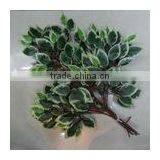 Cheap Hot Sale Foliage Banyan Leaves Artificial Ficus Leaves. Green White Gold Leaves thumbnail-2