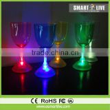 Liquid active LED champagne glass ;High leg glass LED cocktail glass ;Flash led Beer Glass