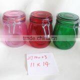 200ml 250ml Hermetic Green Glass Jar With Locking Lid thumbnail-1