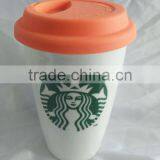 Factory Direct Ceramic Porcelain Double Wall Mug With Silicone Lid for Wholesale thumbnail-5