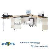 OA-6S L Shape Fashional Office Desk With Wooden Desktop and Steel Cabinet thumbnail-1