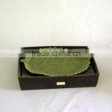Microwave Japanese Style Ceramic Green Leaf Plate thumbnail-1
