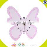2017 Wholesale Pink Butterfly Wooden Kids Wall Clock Best Design Kids Wall Clock New Wooden Kids Wall Clock W09D019 thumbnail-1