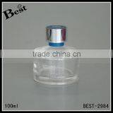 Cosmetic China Simple 100ml Clear Roumd Perfume Empty Glass Bottle Silver Aluminum Cap Best Sale Lowest Price Wholesale