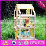 2016 New Design Baby Wooden Doll House, Top Fashion Kids Wooden Doll House, Educational Children Wooden Doll House W06A155 thumbnail-4