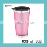 Plastic + stainless steel termos travel mug thermo starbucks coffee