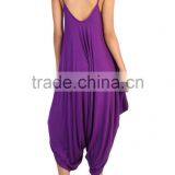 Latest Designs Loose Fit Jumpsuit Wholesale Women Scoop Neckline Jumpsuit In Purple Wholesale China Factory thumbnail-4