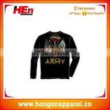 Hongen apparel Wholesale Hot Sale Man 100 Polyester Sublimation 3D Long Sleeve T Shirt