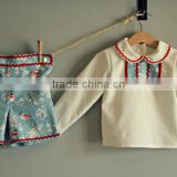 Korean Kids Clothes Wholesale Pure Cotton Printed Cute Baby Girl Clothes Set