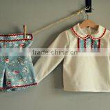 Korean Kids Clothes Wholesale Pure Cotton Printed Cute Baby Girl Clothes Set thumbnail-1