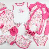 Wholesale Knitted 100% Cotton Pink Color 10Pcs New Born Baby Clothing Set With Hanger Package 10TB1-32 thumbnail-2