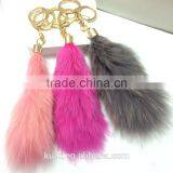 Fashion handbag accessories fox fur tail keychain