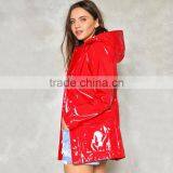 2017 New Design Long Section Straight Version Woven Red Women Winter Coat for Young Girls thumbnail-3