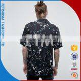 Printed Short Sleeve Men's Shirt Black Summer Style Fashion Casual Shirt thumbnail-2