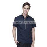 Juqian 2016 Custom Factory Price Latest Stylish Navy Cheap Short Sleeve Summer Unisex Hotel Staff Uniform Designs in China thumbnail-2