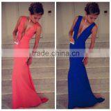 2016 Wholesale Price Fashion Red Night Evening Dress Sleeveless Long Maxi Lady Spring Summer thumbnail-1