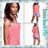 High Quality Super Soft Colorfast Dyeing Womens Sleeveless Wide O Neck Tank T-Shirt thumbnail-4