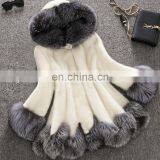 Top grade long fox/mink fur overcoat luxury women winter outwear