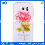 Paypal Accept Crafts Flower Pattern Soft PU Case for Samsung Galaxy S6 Edge G9250 thumbnail-3