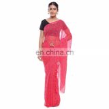 Soundarya Latest designFaux Geogette Printed Saree With Unsttiched Blouse Piece