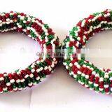 Indian Traditional Pearl Beaded Bangles-Party Wear Bangles-Fashion Wear Bangles-Afghani Bangles-Boho Hippie-Belly Dance Bangles thumbnail-2