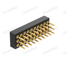 Dnenlink 1.27mm Pitch Triple Row H2.0mm Concave Contact Straight Female Header DIP Type PogoPin Header thumbnail-3