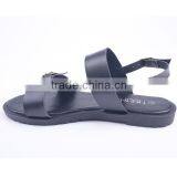 China Wholesale Fancy Style Ankle Strap Flat Sandals With Double Golden Buckles thumbnail-4