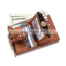 100% Genuine Leather Male Purses With Zip Coin Pocket Customize Logo Men Wallet And Card Holder Wallets Leather Men thumbnail-5