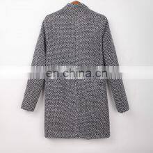 2021 Amazon Hot Sale New European Style Houndstooth Coat for Autumn and Winter, Slim Thick Woolen Coat, Woolen Coat thumbnail-4