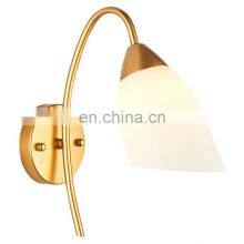Modern Wall Lamp Hotel Home Living Room Bedroom Stair Corner LED Wall Light Gold Glass Lamp Shade Headboard Wall Lamps thumbnail-1