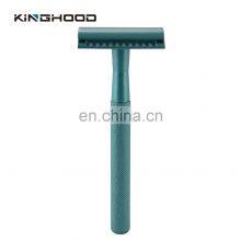 Mens Straight Blades Safety Razor Gold Stainless Steel Double Edge Shaving Razor thumbnail-4