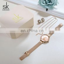 SHENGKE Popular Ladies Watches Gift Sets / Rosegold Plated Jewelry Wacth Gift Set / Rosegold Plated Women Watch Jewelry Set