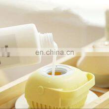 Soft Silicone Bath Brush for Baby Shower Brush Liquid Dispenser Shampoo Brush thumbnail-3