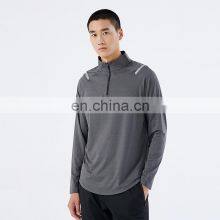 Men's 1/4 Zip Mock Neck Pullover Long Sleeve Shirt Unisex Quick Dry Running Gym Top Fitness Whorkout Athletic Training T-Shirt thumbnail-5