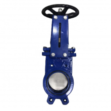 PZ73H Cast Steel Stainless Steel Hard Seal Wafer Type Knife Gate Valve Flange Manual Mud Knife Gate Valve thumbnail-1