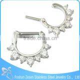 Hot Designs White Zircon Body Jewelry Nose Septum Piercing thumbnail-1