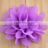 30 colors chiffon fabric scallop petals flower in stock, Vintage bridal hair flower