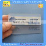 CR80 credit size thin transparent business card