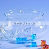 clear borosilicate handblown glass fishbowl