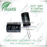 KM 22UF 400V 13*21mm Aluminum Electrolytic Capacitor thumbnail-1