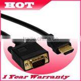 1.8M Gold HDMI to VGA Cable for HD-15 Male Cable