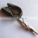 High Quality DC3.5MM to DC3.5mm Spiral Metal Transparent Cable