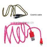 Colorful Braided Micro USB cable for Smartphone,charging cable