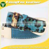 2015 Plain Bule Fashion pu Women Jeans Belt With Leopard Point Leather in YiWu thumbnail-1