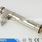 Beelee Unique Waterfall Brushed Nickel PVD Vanity Top Basin Sink Faucet Deck Mounted Mixer thumbnail-4