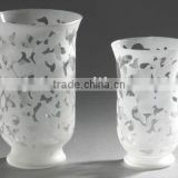 Frosted Hurricane Glass Candleholder