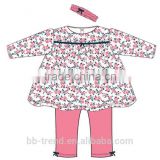 2017 Spring Baby Girls Tunic 2pcs sets combed cotton