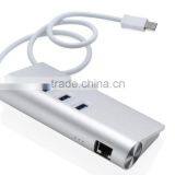 Type C USB 3.1 to 3 Port USB 3.0 With 10/100/1000 Gigabit Ethernet USB HUB thumbnail-2