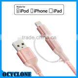 5FT 2 in 1 Data Charger Cable for Iphone for Samsung