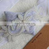 Pearl Flower Fancy Chain Iron on Rhinestone Trim Bridal Sash Belt thumbnail-2